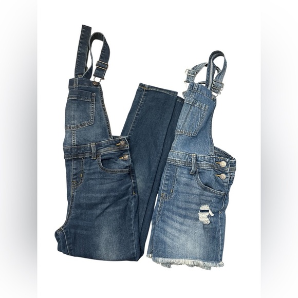 Cat & Jack Blue Denim Overalls Bibs with Shortalls Girls 10/12 Target Large - Picture 9 of 9